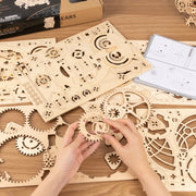Kits Assembly Toy Gift for Children Adult 161pcs Creative DIY 3D Owl Clock Wooden Model Building Block
