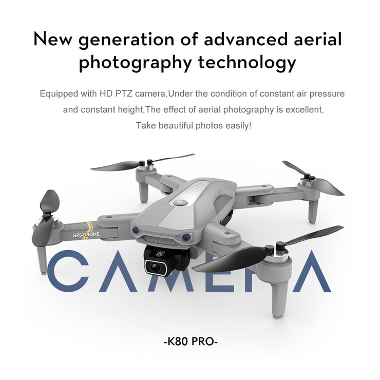 طائرة بدون طيار RC GPS بدون طيار 4K احترافية للتصوير الجوي كوادكوبتر قابلة للطي مع كاميرا مضادة للاهتزاز HD Dual 8K