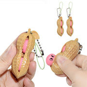 10pcs/lot Peanut Toys Peas Beans Keychain  Fidget Squishy Decompression Squeeze Antistress Figet Toy