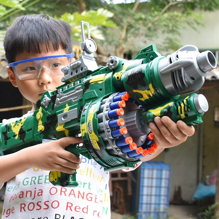 Pistola de brinquedo elétrico para crianças EVA macio 80 rodadas Pistola de bala leve para pais e filhos Pistola de brinquedo de plástico para pais e filhos com bala macia