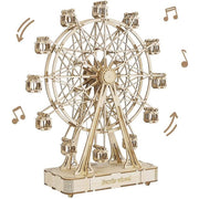Assembly Toy Gift 232pcs Rotatable DIY 3D Ferris Wheel Wooden Model Building Block Kits  for Children Adult