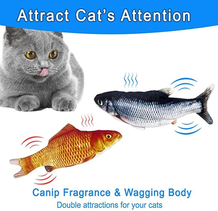 Cat USB Charger 3D Floppy Fish Interactive Electric Toy Realistic Plush Simulation Wiggle Fish Catnip Indoor Chewing Playing