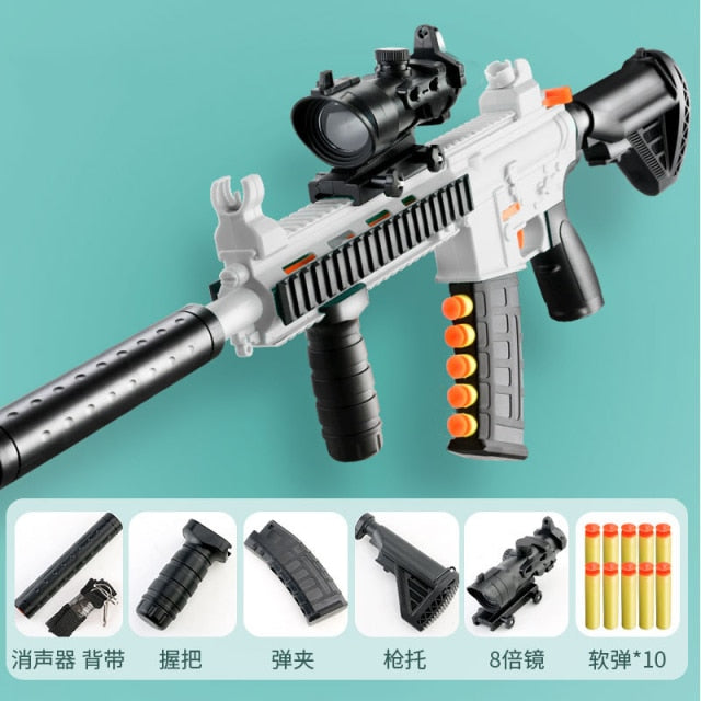 M416 Rifle Manual Soft Bullet Toy Gun Weapons For Children Adults Mint Green Air Heat Toy Gun Blaster Outdoor Game Gift