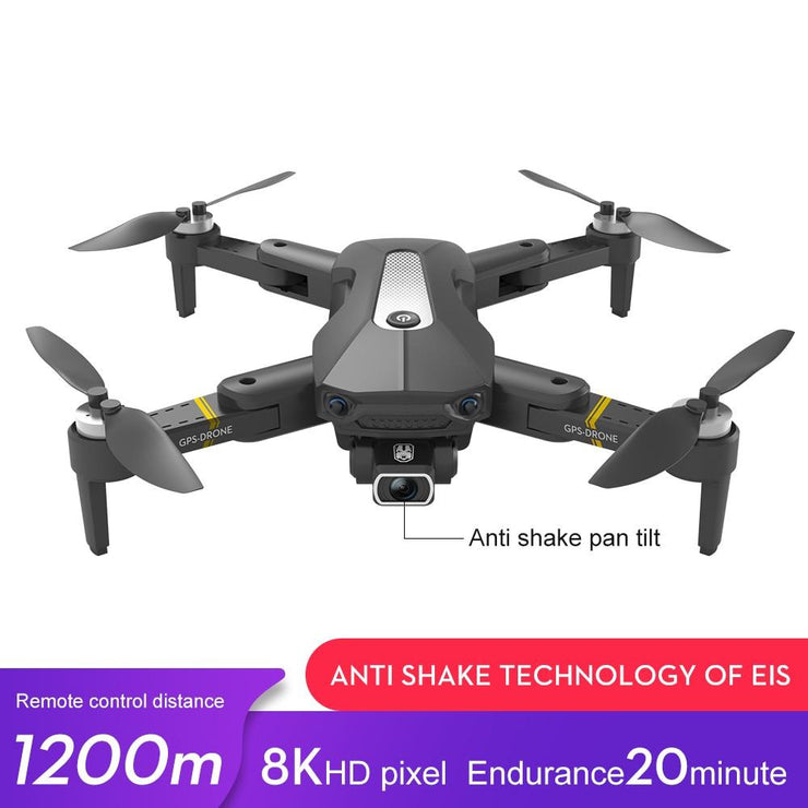 RC GPS Drone sem escova 4K Quadcóptero fotográfico aéreo profissional dobrável com câmera anti-vibração HD Dual 8K