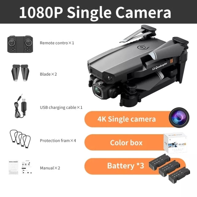 4K HD كاميرا صغيرة بدون طيار تحديد المواقع المرئية 1080P WiFi FPV بدون طيار الحفاظ على الارتفاع RC كوادكوبتر