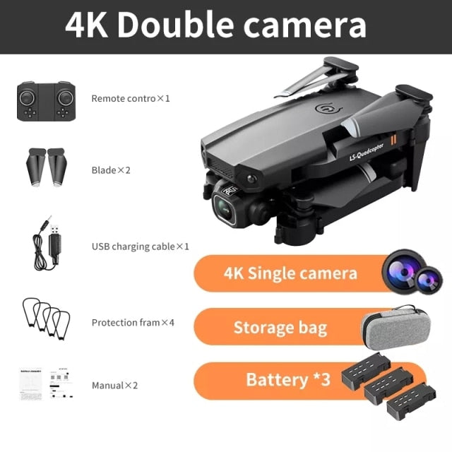 4K HD كاميرا صغيرة بدون طيار تحديد المواقع المرئية 1080P WiFi FPV بدون طيار الحفاظ على الارتفاع RC كوادكوبتر