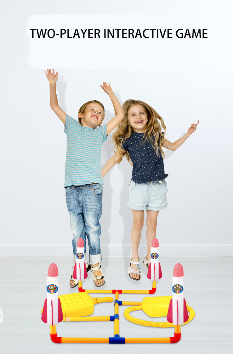 Kids Toy Air Pressed Stomp Rocket Pedal Games Outdoor Sports Kids League Launchers Step Pump Skittles Children Foot Family Game