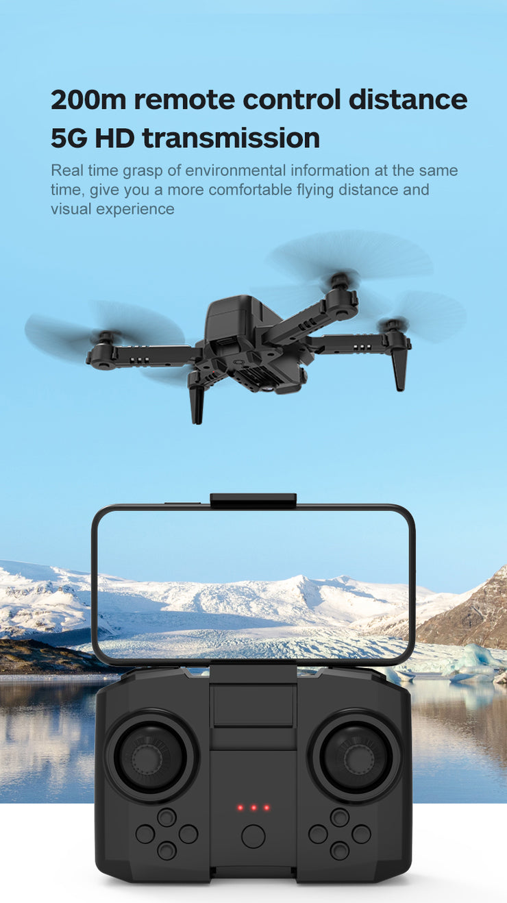 Mini RC Drone 4K HD Câmera Dupla WIFI FPV Pressão de Ar Altitude Segure Uma Tecla Retornar Casa Quadcóptero Dobrável Brinquedos Infantis GIft