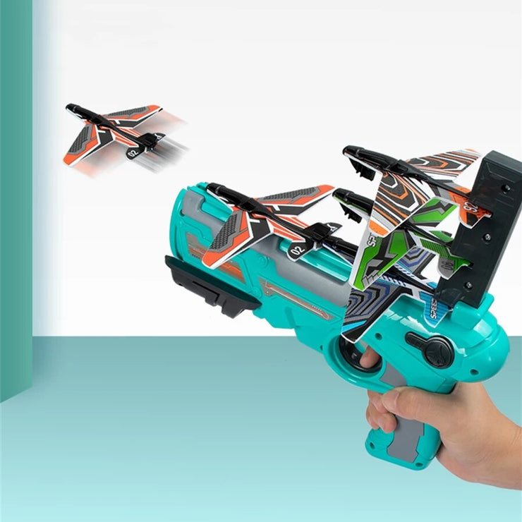 Kids Toy Gun Foam Aircraft Launcher Toy Flying Outdoor Sports Game Children Gift