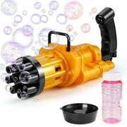 Children Toys Bubble Gun Electric Automatic Gatling Bubble Gun Summer Soap Water Bubble Maker 2-in-1 Bubbles Gifts For Kids