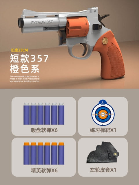 Pistola de juguete de bala suave segura, revólver, lanzador de pistola, modelo de arma, pistola de escopeta neumática Airsoft, pistola para niños y adultos