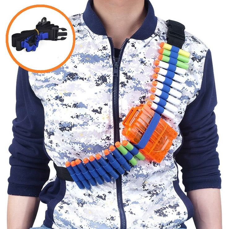 Kids toy Gun Accessories Soft Bullets Belt Shoulder Strap Clip Charger Ammo For Gun Storage Bullet Adjustable Dart Ammo Storage Toy