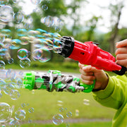 Children Toys Bubble Gun Electric Automatic Gatling Bubble Gun Summer Soap Water Bubble Maker 2-in-1 Bubbles Gifts For Kids