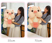 Cute Pig Plush Toy Stuffed Plush Bottle Pig Toys Pillow Kawaii Sleeping Doll Pillow Gifts for Children Girl Birthday Present