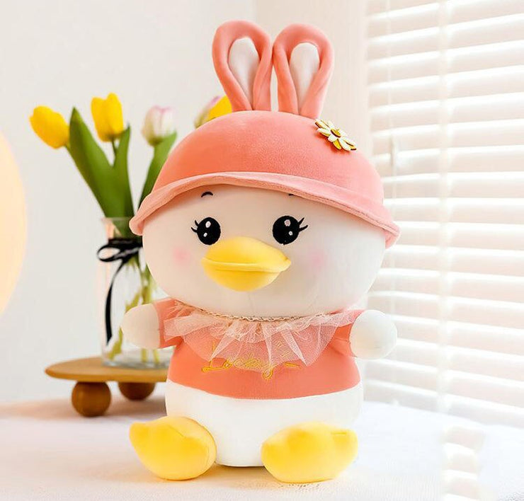 Cute Duck Plush Toy Duck Rabbit Ears duck plushie Sleeping Doll Pillow Soft Stuffed Cartoon Doll