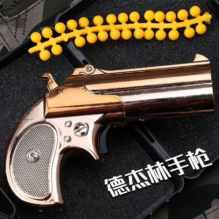 Toy Gun  Mini Alloy MP7 M10 Revolver Model Pistol Gold Soft Bullet Submachine Gun Game Toy