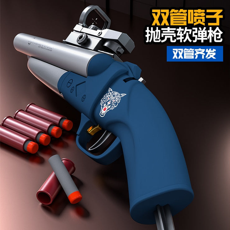 Children Toy Gun Double-barreled Blaster Soft Bullet Foam Darts Rifle