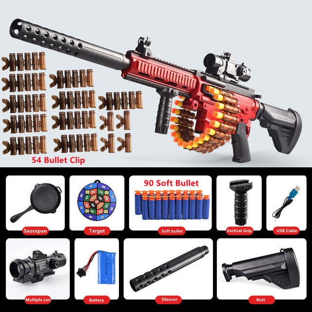 Children Toy Gun 99CM Electric Manual Dual Mode M416 Machine Gun  Soft Bullet Tactical  DIY Assembly Toy