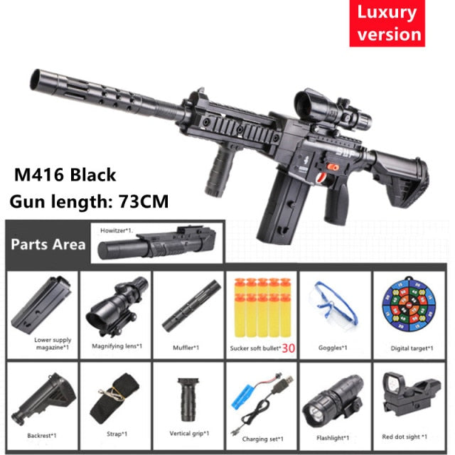 Childre Toy Gun  M416 Electric Soft Bullet Gun DIY Assembly Toy