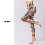 Leggings deportivos con estampado de PANXD, pantalones de Yoga de cintura alta para mujer, mallas deportivas delgadas, pantalones de entrenamiento para mujer, pantalones ajustados para correr, Yoga
