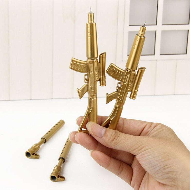 3pcs Creative Gold Toy Gun Shape Gel Pen Stationery Office School Supplies Gifts for kids